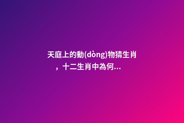 天庭上的動(dòng)物猜生肖，十二生肖中為何沒有“貓”這一屬相